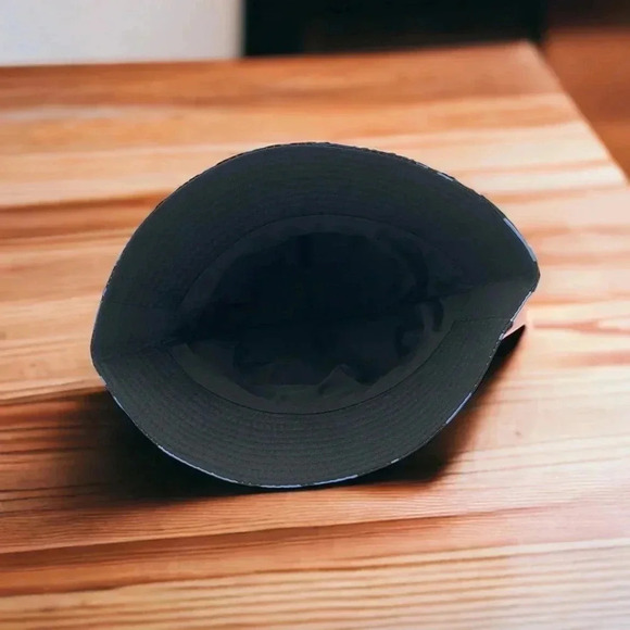 Boutique Blue and Black Cow Print Fully Reversible Bucket Hat Trendy OSFM - Picture 5 of 6